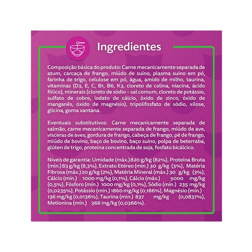 Sachê Whiskas para Gatos Castrados Sabor Peixe ao Molho 85g