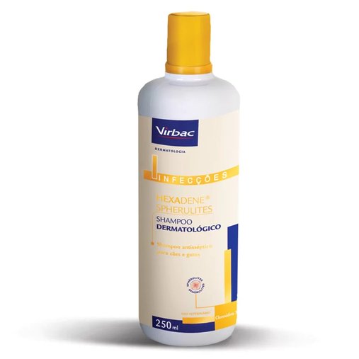 Shampoo Dermatológico Virbac Hexadene Spherulites para Cães e Gatos 250ml
