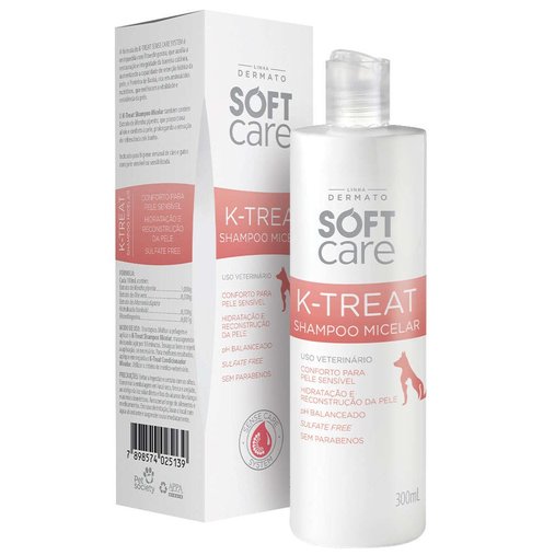 Shampoo Soft Care K-Treat Micelar para Cães e Gatos 300ml