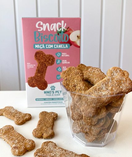 SNACK BISCOITO MACA COM CANELA 120G NINOS PET