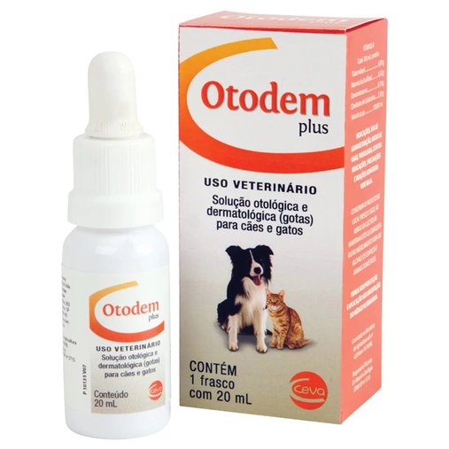 Solução Otológica Otodem Plus Ceva para Cães e Gatos 20ml