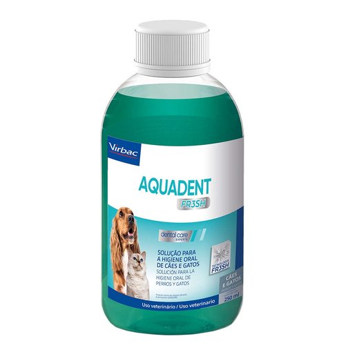 Solução para Higiene Oral Virbac Aquadent Fr3sh para Cães e Gatos 250ml