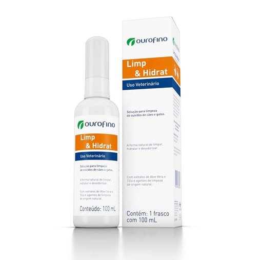 Solução para Limpeza de Ouvidos Ouro Fino Limp & Hidrat para Cães e Gatos 100ml