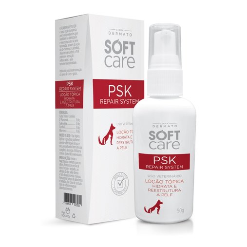 Spray Reestruturador Soft Care Hidratante PSK Repair System para Cães e Gatos 50g