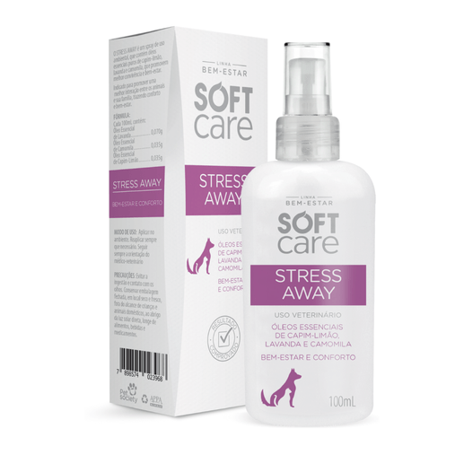 Spray Relaxante Soft Care Stress Away para Cães e Gatos 100ml