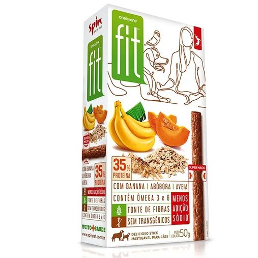 Bifinho Spin Pet Fit Palito para Cães sabor Banana e Abóbora 50g
