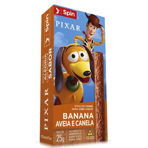 Petisco Spin Pet Toy Story Palito para Cães sabor Banana, Aveia e Canela 25g