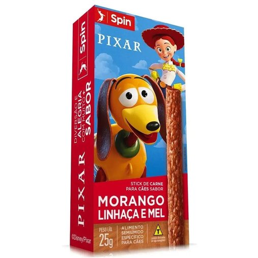 Petisco Spin Pet Toy Story Palito para Cães sabor Morango, Linhaça e Mel 25g