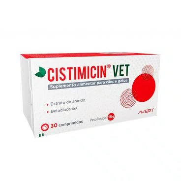 Suplemento Alimentar Avert Cistimicin Vet para Cães e Gatos 30 Comprimidos