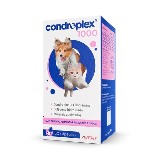 Suplemento Alimentar CondroPlex 1000 para Cães e Gatos 60 Cápsulas