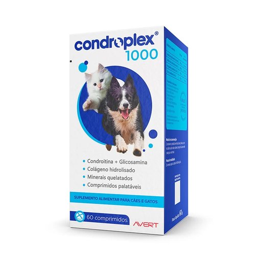 Suplemento Alimentar CondroPlex 1000 para Cães e Gatos 60 Comprimidos