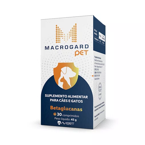 Suplemento Avert Macrogard Pet 30 Comprimidos para Cães e Gatos 45g