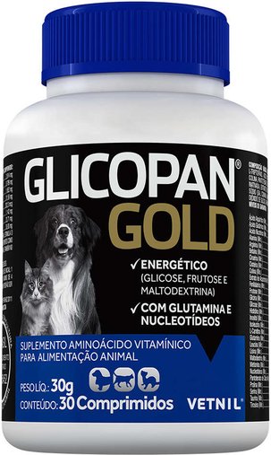 Suplemento Vetnil Glicopan Gold para Animais 30 comprimidos 30g