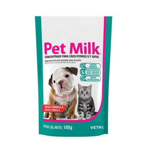 Suplemento Vetnil Pet Milk Substituto de Leite Materno para Cães e Gatos Filhotes 100g
