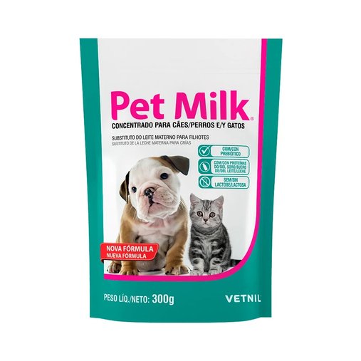Suplemento Vetnil Pet Milk Substituto de Leite Materno para Cães e Gatos Filhotes 300g