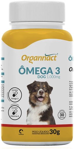 Suplemento Vitamínico Organnact Ômega 3 Dog 30 Cápsulas 30g