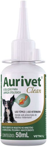 Suspensão Oleosa Otológica Vetnil Aurivet Clean 50ml