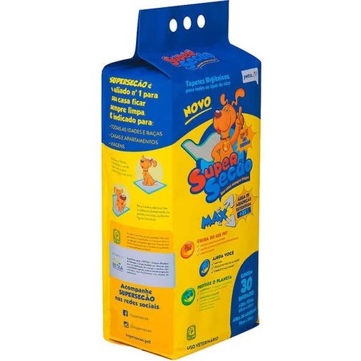 TAPETE HIGIENICO SUPER SECAO MAX C/30 UN 80X60 CM PETIX