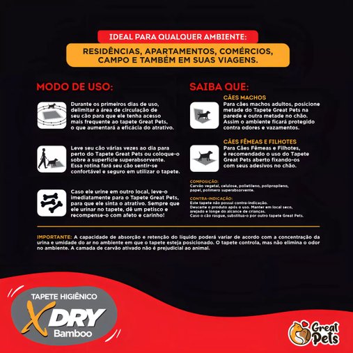 Tapete Higiênico X-Dry Greatpets com 30 Unidades 80x60cm