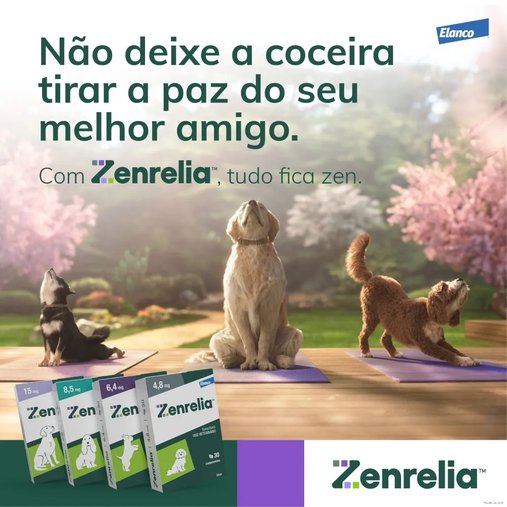 Tratamento Dermatológico Elanco Zenrelia para Cães 30 Comprimidos 4,8mg