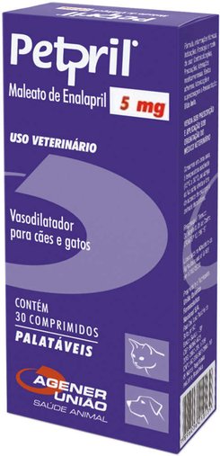 Vasodilatador Agener União Petpril para Cães e Gatos 30 Comprimidos 5mg