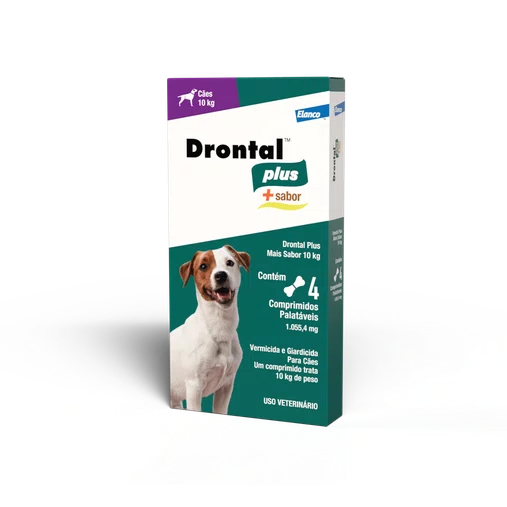 Vermífugo Drontal Plus Carne 10Kg caixa com 4un