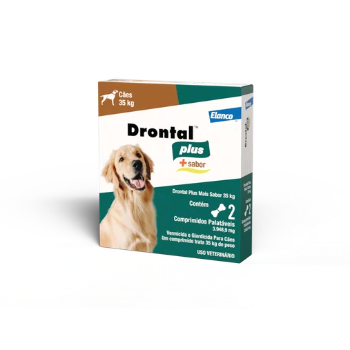 Vermífugo Drontal Plus Carne 35Kg caixa com 2un