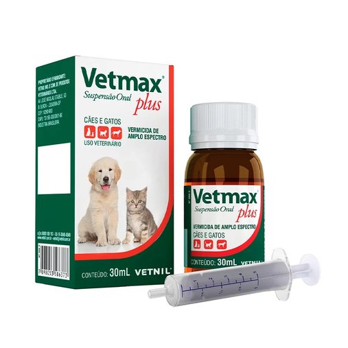 Vermífugo Vetnil Univet Vetmax Plus Suspensão para Cães e Gatos 30ml