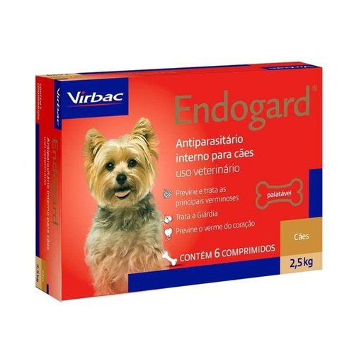 Vermífugo Virbac Endogard para Cães até 2,5Kg Caixa