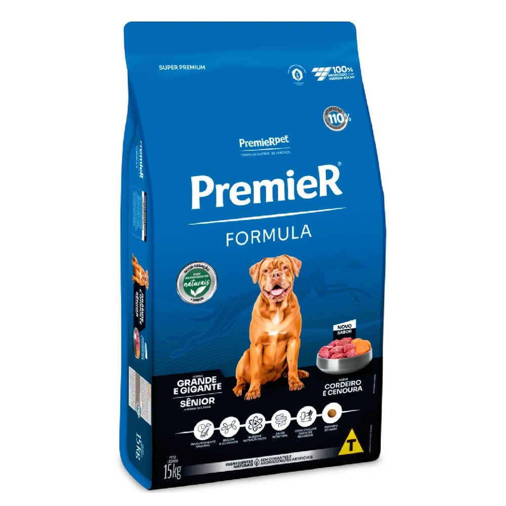 Ração Premier Fórmula para Cães Sênior Raças Grandes Sabor Cordeiro 15Kg