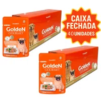 2 Caixas Sachê Golden Gourmet para Cães Adultos Raças Pequenas Sabor Frango 85g 40 unidades