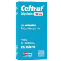 Antibiótico Agener União Ceftrat Cefpodoxime para Cães com 12 Comprimidos 100mg