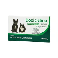 Antibiótico Vetnil Doxiciclina para Cães e Gatos 14 Comprimidos 50mg