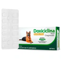 Antibiótico Vetnil Doxiciclina para Cães 14 Comprimidos 100mg