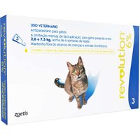 Antipulga Revolution Gatos 2,6 a 7,5kg 6% 0,75ml 45mg 3un