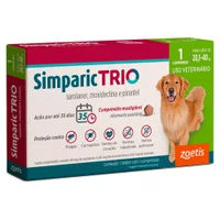 Antipulgas, Carrapacida e Vermífugo Simparic Trio para Cães de 20 a 40kg 1un
