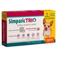 Antipulgas, Carrapaticida e Vermífugo Simparic Trio para Cães de 1,25 a 2,5kg 1un