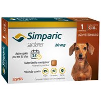 Antipulgas Simparic 20mg para Cães de 5,1 a 10kg 1un