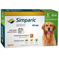 Antipulgas Simparic 80mg para Cães de 20,1 a 40kg 1un