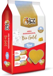 Areia Higiênica para Gatos Bio Gold Fina 2Kg Great Pets