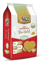Areia Higiênica Great Pets Biodegradável Gold Grosa para Gatos 2Kg