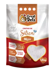 Areia Higiênica Great Pets Cristais de Sílica Fina para Gatos 1,6Kg