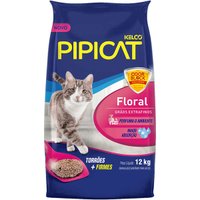 Areia Higiênica Pipicat Floral para Gatos 12Kg