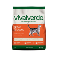 Areia Higiênica Biodegradável Viva Verde Grãos Grossos 4Kg