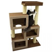 Brinquedo São Pet Arranhador Pelúcia 4 Tocas Bigben Marrom para Gatos