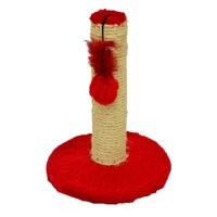 Brinquedo São Pet Arranhador Pelúcia Redondo M Vermelho para Gatos