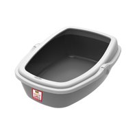 Sanitário Higiênico Plast Pet WC King Taupe e Cinza M para Gatos