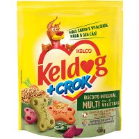 Biscoito Keldog +Crok Integral Multi para Cães Adultos sabor Vegetais 400g