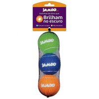 Brinquedo Jambo Pet Bolas de Tênis Fluorescente para Cães 3un