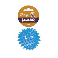 BRINQUEDO BOLA TPR P AZUL ESPINHO C SOM JAMBO PET